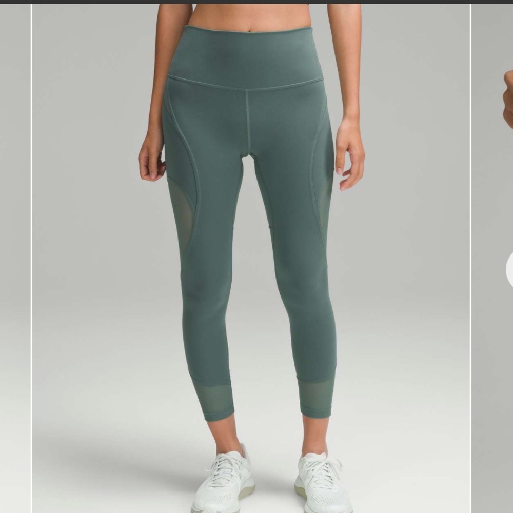 Lululemon Leggings Women’s Size 6 Wunder Train Mesh High-Rise Workout Gym - Picture 2 of 6